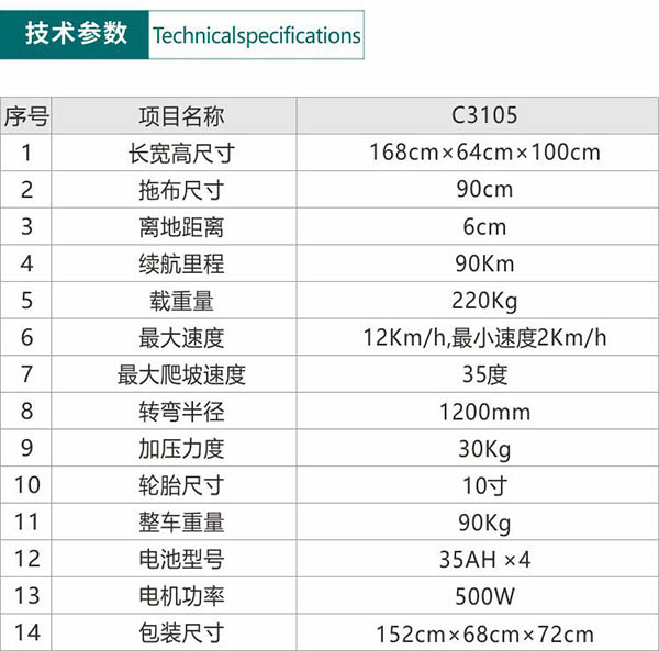 电动湟源尘推车C3105